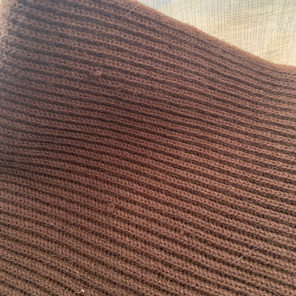 Coach Brown Ribbed Scarf - Picture 4 of 6